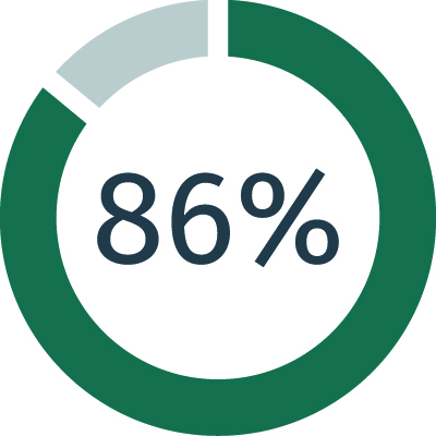 Circle diagram showing 86% full.