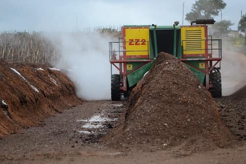 Compost spreader working